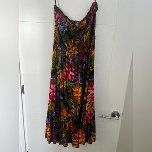 Aerie Multicolored Strapless Maxi Dress Size XL NWT